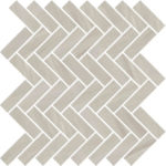 White/Natural Herringbone Mosaic