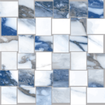 Blue/Natural Basketweave Mosaic