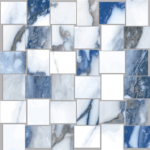 Blue/Polished Basketweave Mosaic