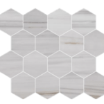 Majestic White Lasa/Matte Hexagon Mosaic
